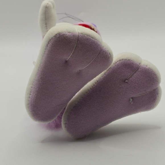Vintage Posable Purple Bunny Plush Figure‎ with Whiskers Handmade Easter Décor - Picture 6 of 9
